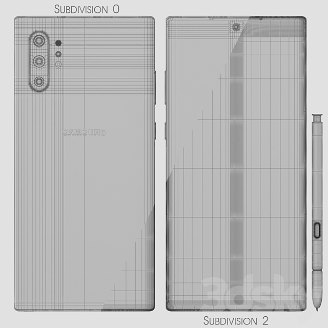 Samsung Galaxy Note 10 PLUS Black 3DSMax File - thumbnail 3