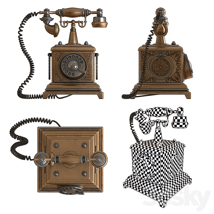 Steampunk phone 3DS Max - thumbnail 2