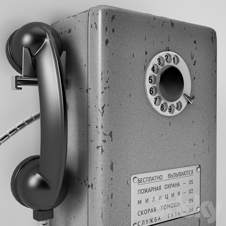 The Soviet payphone 3DS Max - thumbnail 2