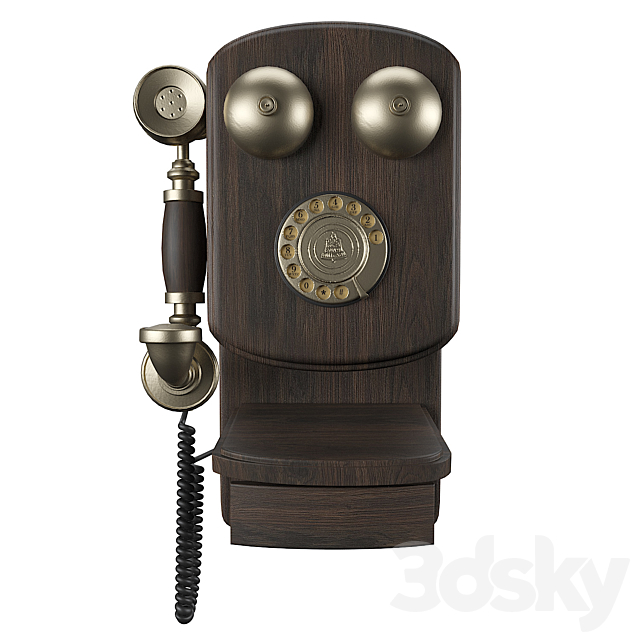 Vintage wall phone 3ds Max - thumbnail 1