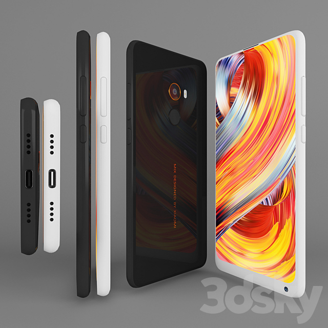 Xiaomi Mi Mix 2 3DS Max Model - thumbnail 2