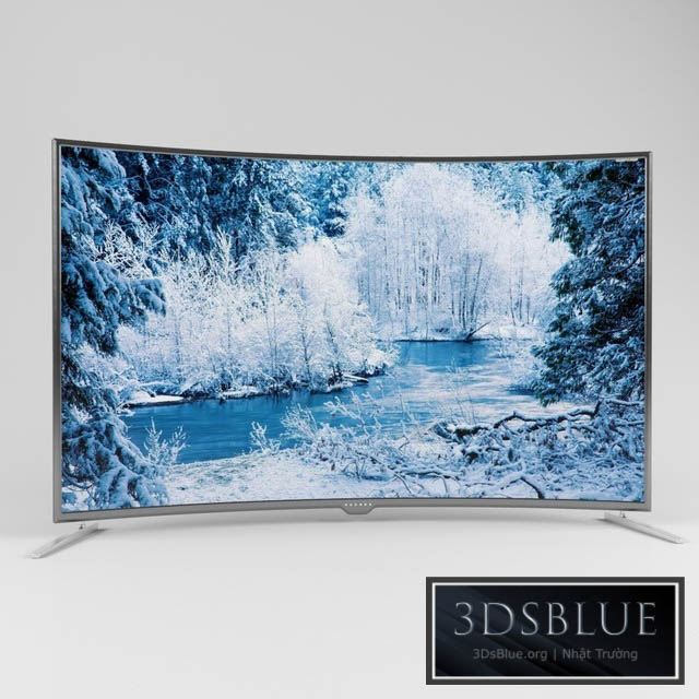 A huge TV with a curved screen 2500×1500 3DS Max - thumbnail 3