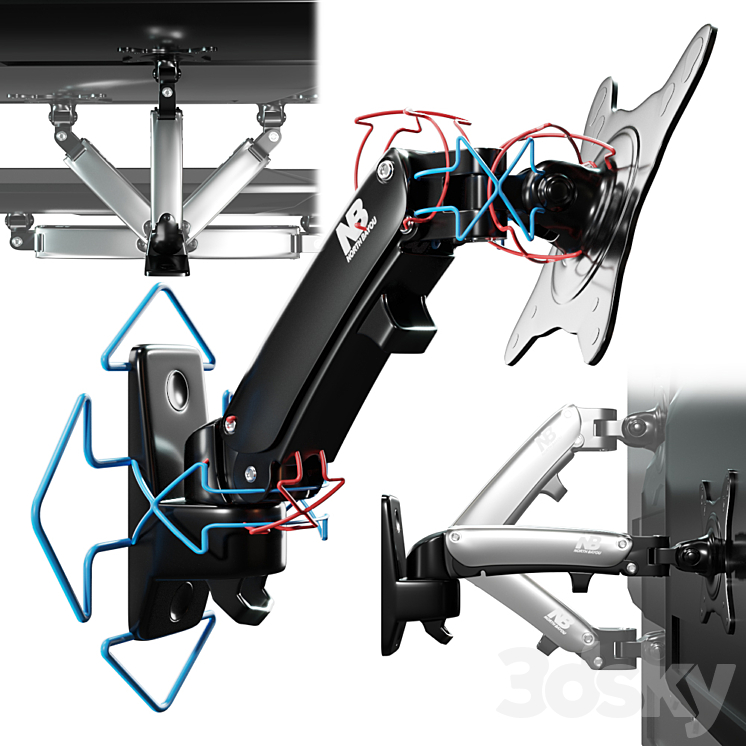 Bracket NB F120 + TV rigged 3DS Max - thumbnail 1