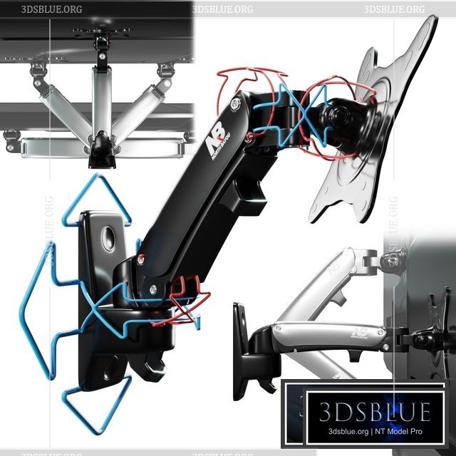 Bracket NB F120 + TV rigged 3DS Max - thumbnail 3