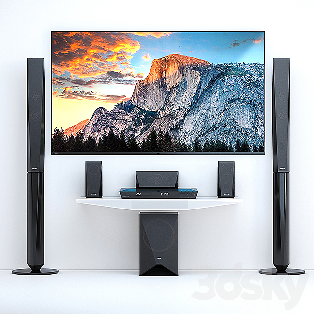 Home Theater Sony BDV-E4100 + TV Sony AF8 3DSMax File - thumbnail 1