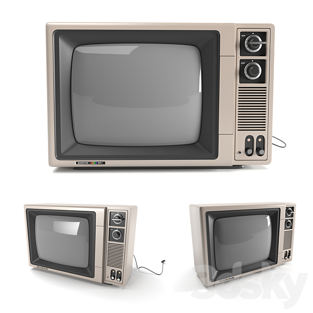 Retro TV Sanyo C5-141 3ds Max - thumbnail 1