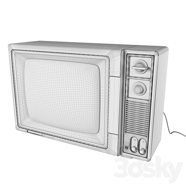 Retro TV Sanyo C5-141 3ds Max - thumbnail 3