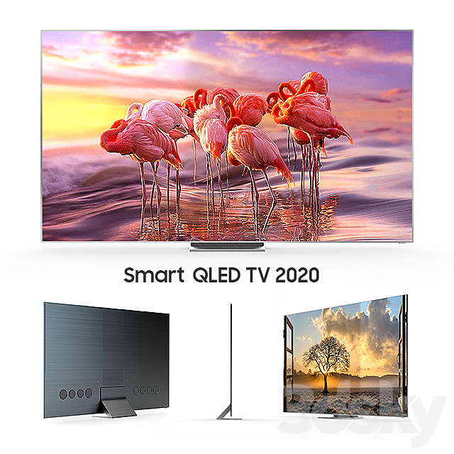 Samsung Q950T 8K Smart QLED TV 2020 3ds Max - thumbnail 1