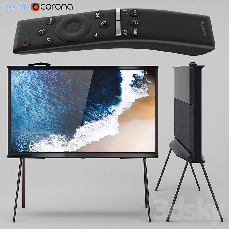 Samsung QLED The Serif TV black 3DS Max - thumbnail 1