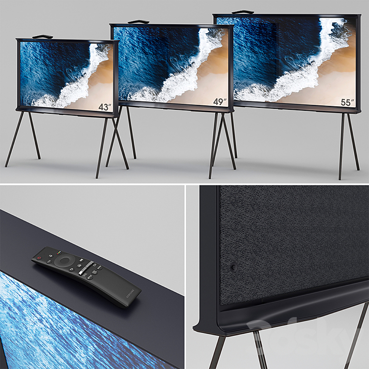 Samsung QLED The Serif TV black 3DS Max - thumbnail 2