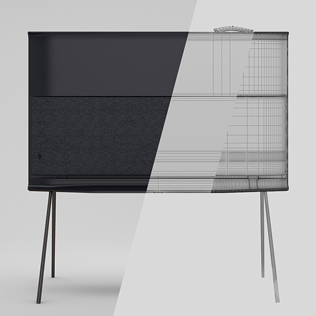 Samsung QLED The Serif TV black 3DS Max Model - thumbnail 3