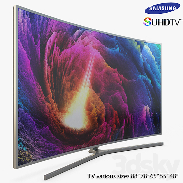 Samsung SUHD 4K Curved Smart TV JS9502 3DS Max Model - thumbnail 1