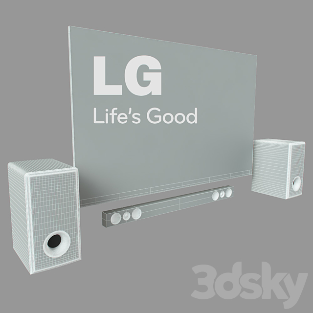 Saudbar LG + TV 3DS Max Model - thumbnail 2