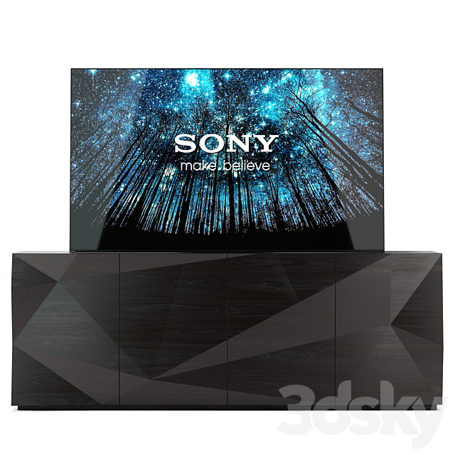 Sony BRAVIA and CRASH SIDEBOARD 3DS Max Model - thumbnail 3