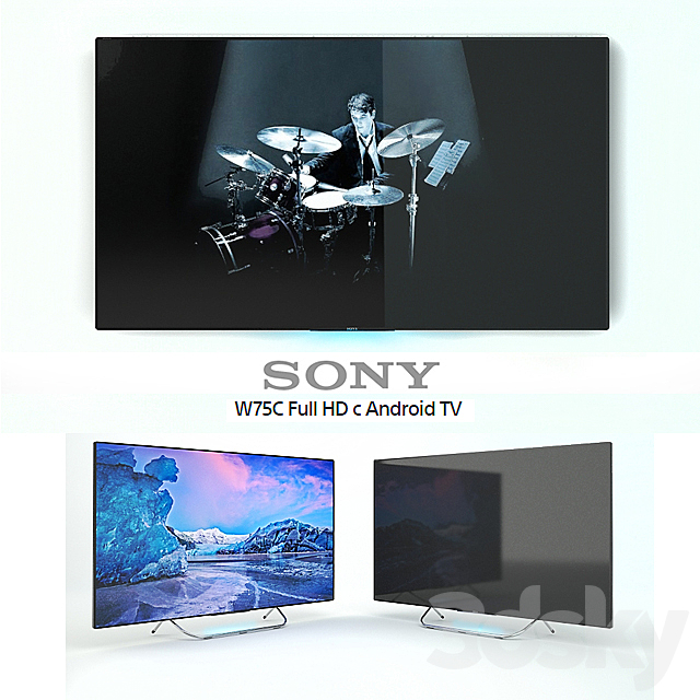 Sony W75C Full HD with Android TV 3DSMax File - thumbnail 1