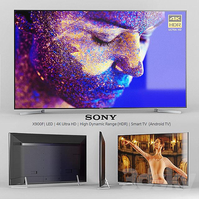 Sony X900F LED | 4K Ultra HD | HDR | Smart TV (Android TV) 3DSMax File - thumbnail 1