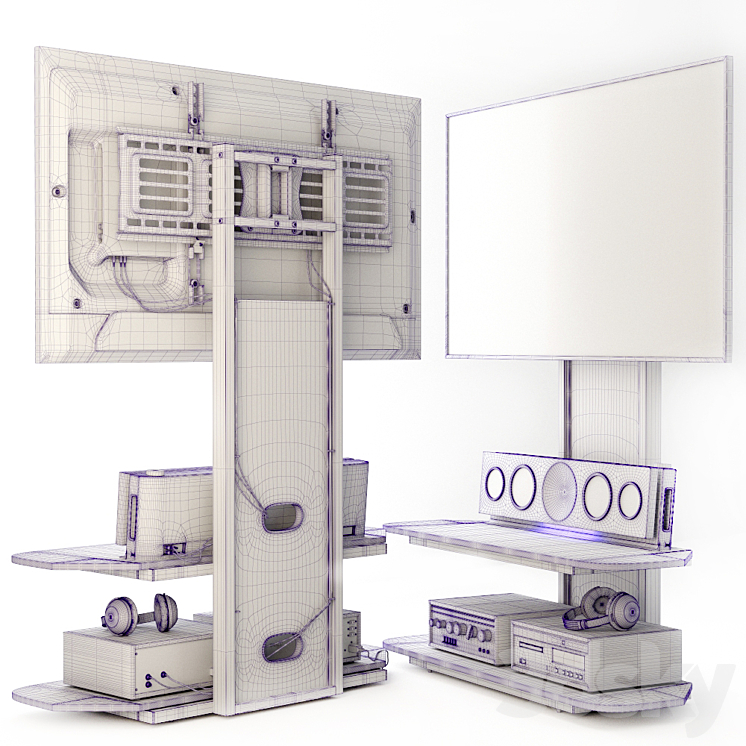 Television stand acoustics. 3DS Max - thumbnail 2