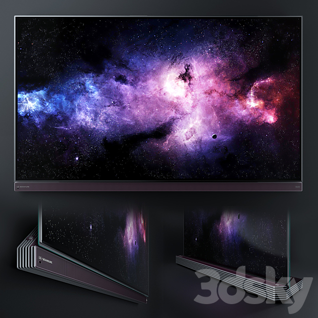 TV LG OLED65G6V 3ds Max - thumbnail 2