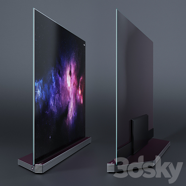 TV LG OLED65G6V 3ds Max - thumbnail 3