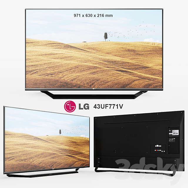 TV LG TV 43UF771V 3DSMax File - thumbnail 2