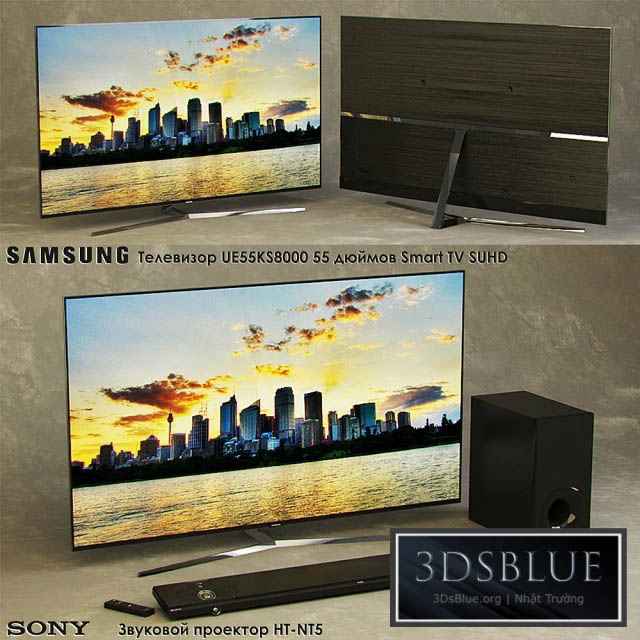 TV SAMSUNG UE55KS8000 55-inch Smart TV SUHD. Sound Projector SONY HT-NT5. 3DS Max - thumbnail 3