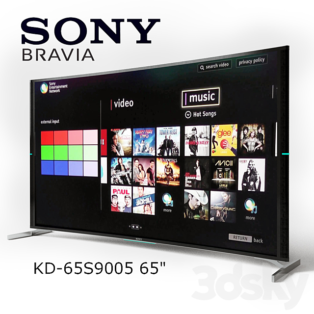 TV Sony Bravia KD-65S9005B 65 ” 3DSMax File - thumbnail 1