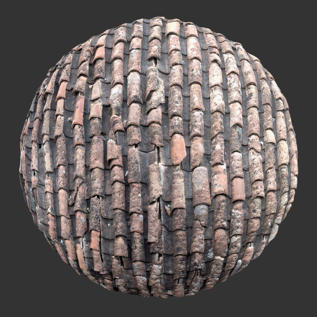 PBR TEXTURES – FULL OPTION – Roof Tiles Clay – 1001 - thumbnail 2
