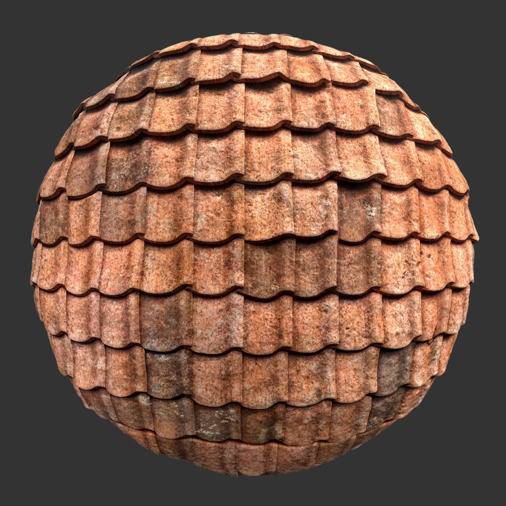 PBR TEXTURES – FULL OPTION – Roof Tiles Clay – 1003 - thumbnail 2