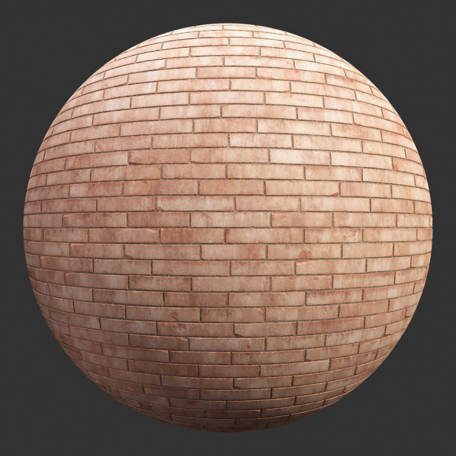 TEXTURES – STONES – BRICK – BricksChippedRed001 - thumbnail 1