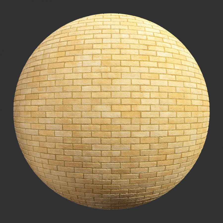 TEXTURES – STONES – BRICK – BricksCreasedYellow001 - thumbnail 1