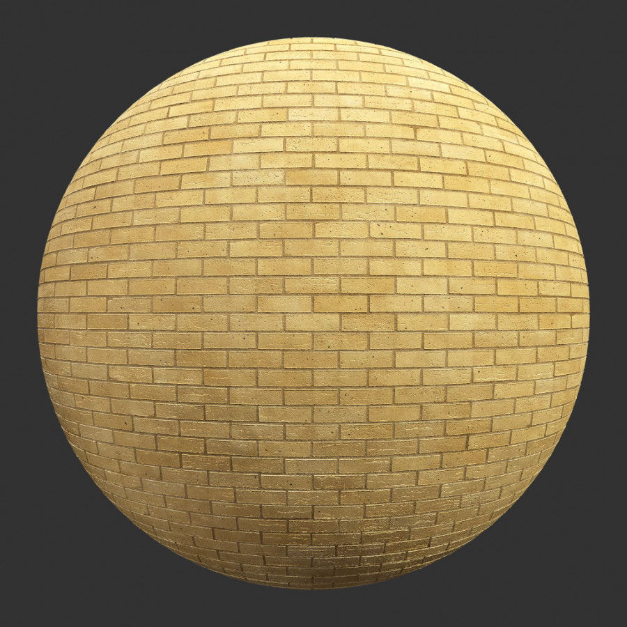 TEXTURES – STONES – BRICK – BricksCreasedYellow002 - thumbnail 1