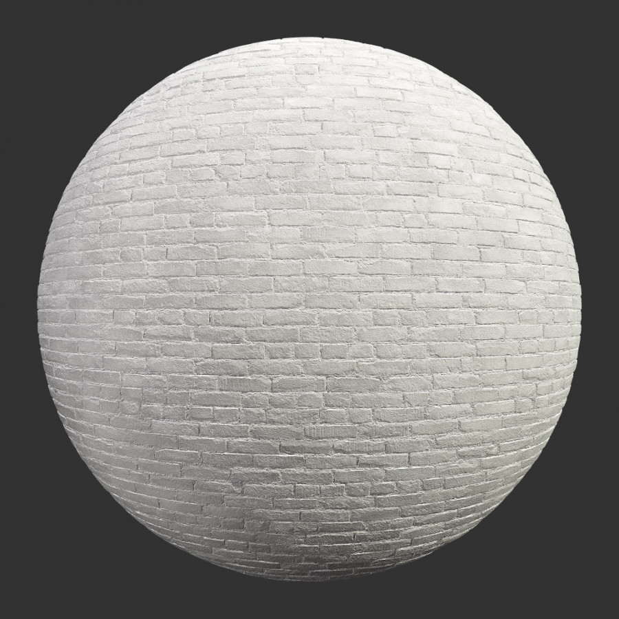 TEXTURES – STONES – BRICK – BricksDistressedPaintedWhite001 - thumbnail 1