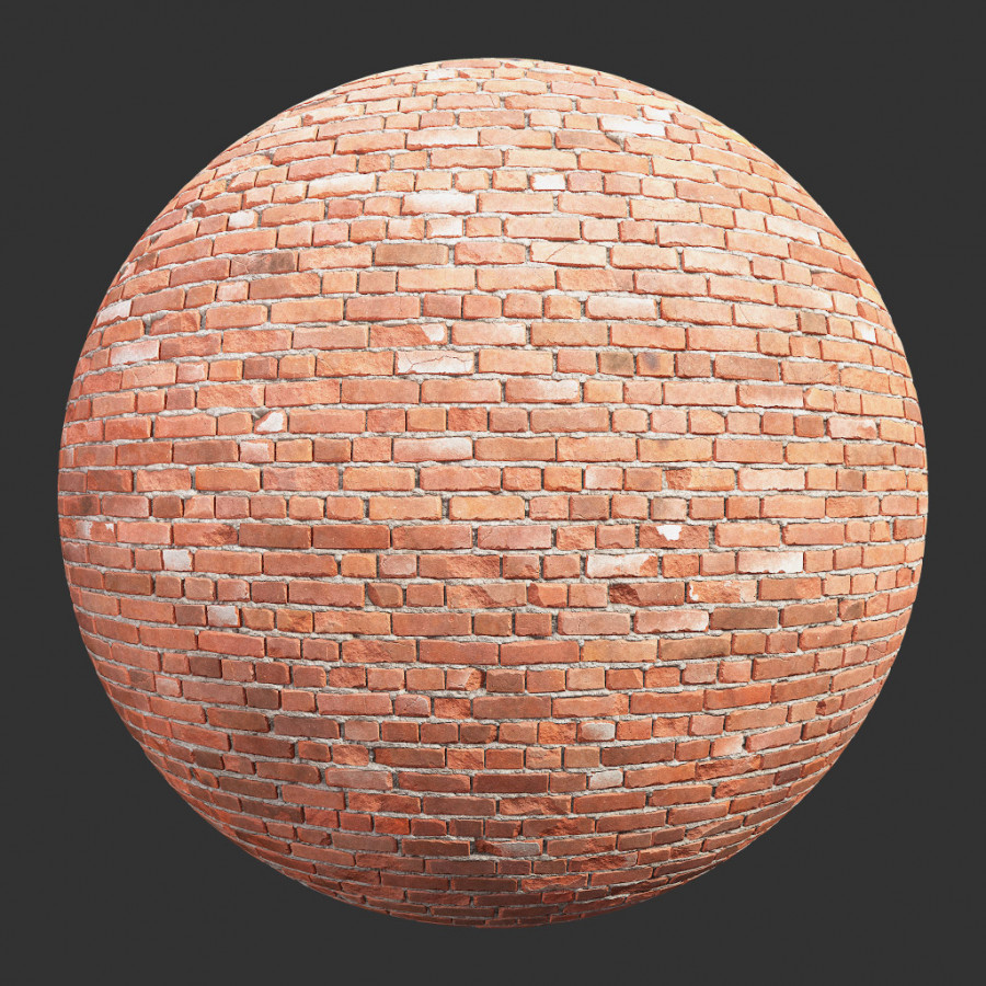 TEXTURES – STONES – BRICK – BricksDistressedRed001 - thumbnail 1