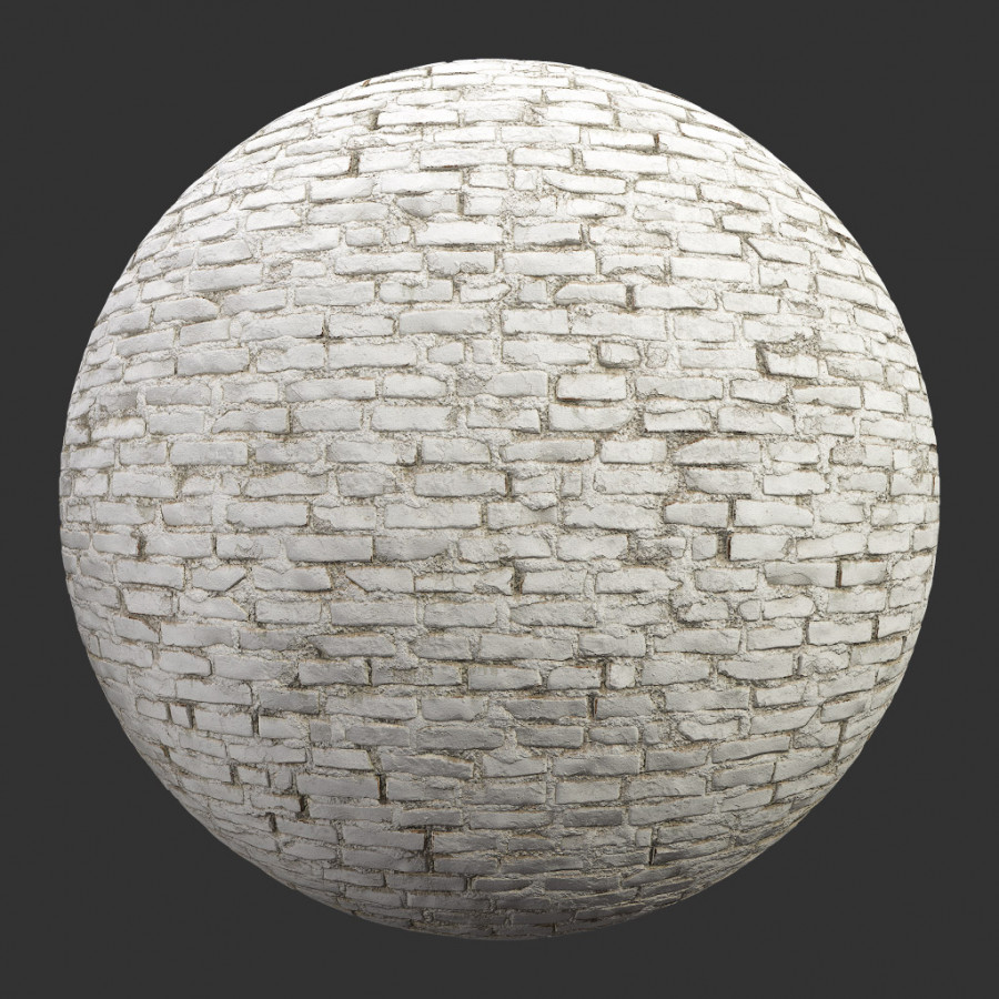 TEXTURES – STONES – BRICK – BricksDustyPaintedWhite001 - thumbnail 1