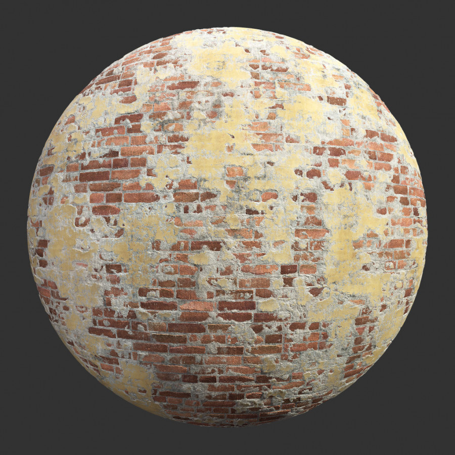 TEXTURES – STONES – BRICK – BricksOldPlasteredRed002 - thumbnail 1