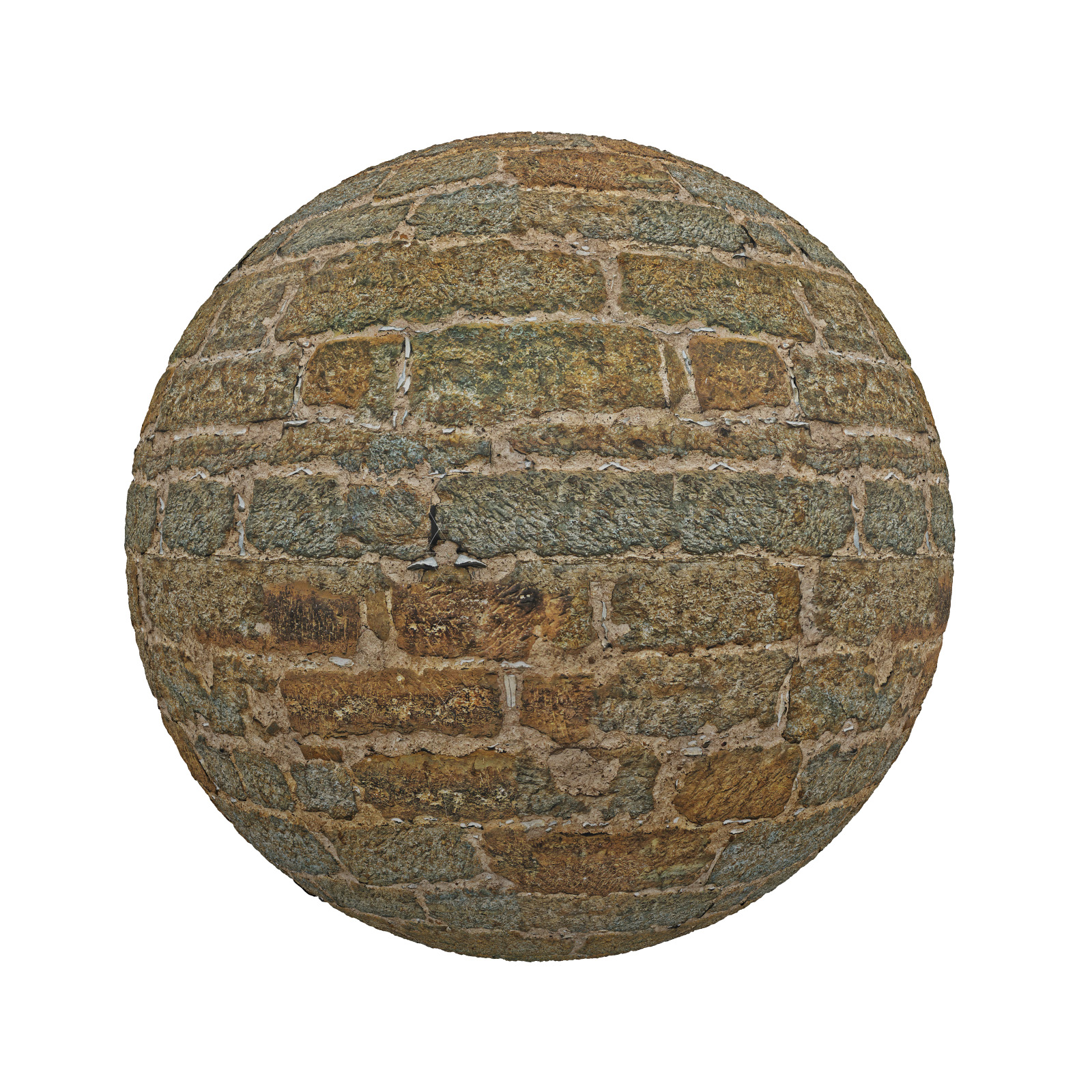 TEXTURES – STONES – CGAxis PBR Colection Vol 1 Stones – orange stone brick wall 2 - thumbnail 1