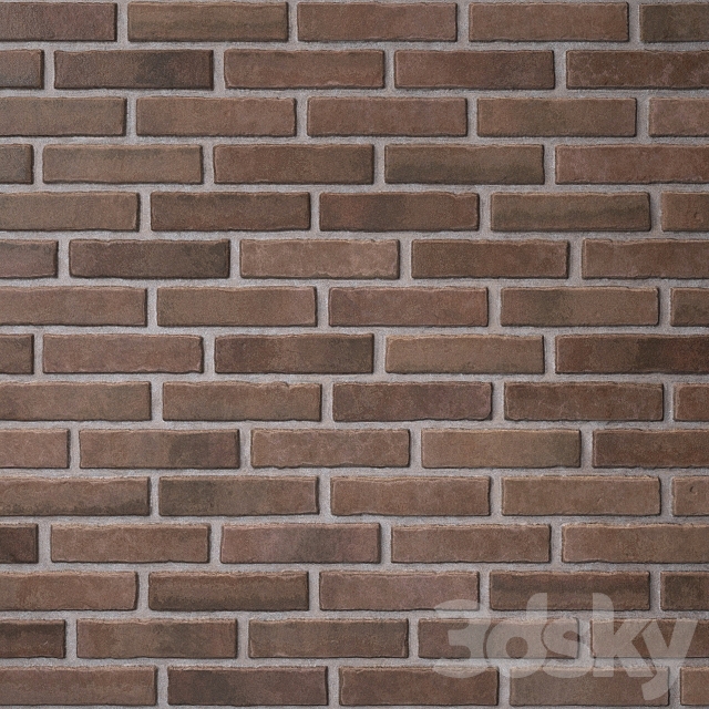 Brick brown masonry 3DS Max Model - thumbnail 3