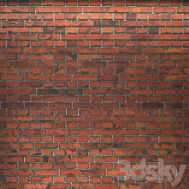 Brick red masonry 3DS Max Model - thumbnail 2