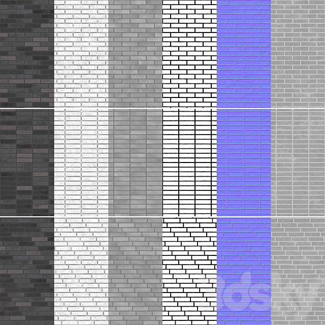 Brick wall 005 3DS Max Model - thumbnail 5