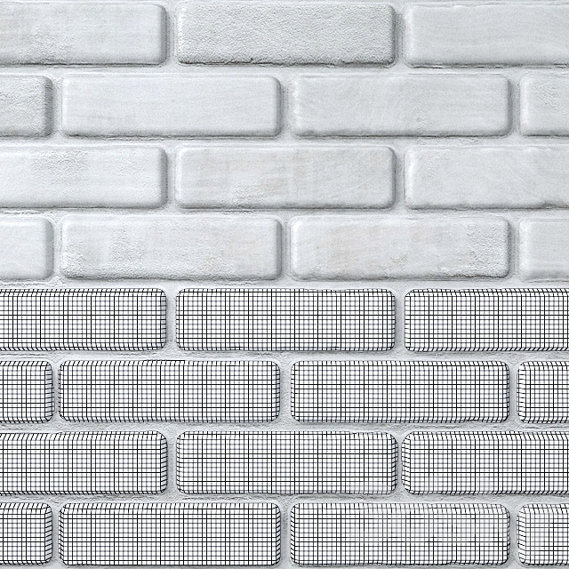 Brick white masonry 3ds Max - thumbnail 2