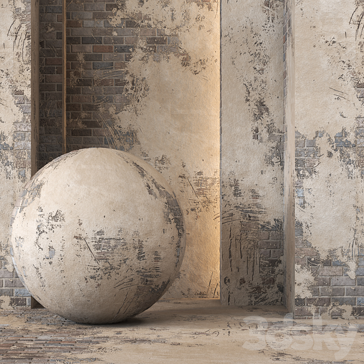 Old Brick Texture 4K Seamless – Tileable 3DS Max Model - thumbnail 1