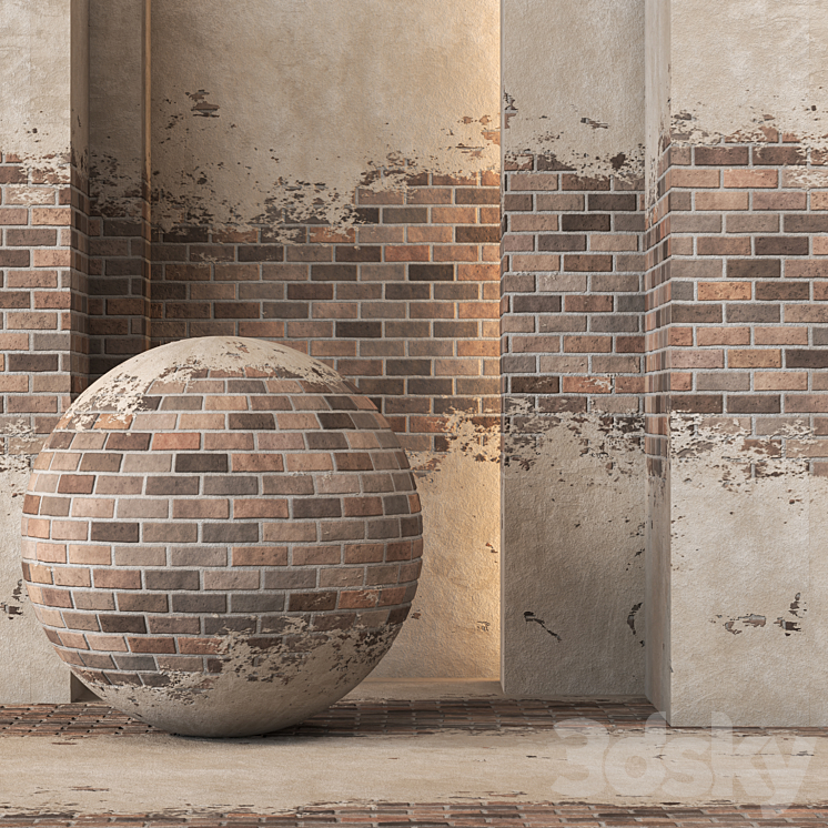 Old Brick Texture 4K Seamless – Tileable 3DS Max Model - thumbnail 1