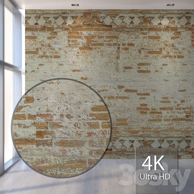 Old brick wall 1006 3ds Max - thumbnail 1