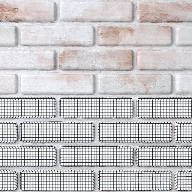 Painted brick 3DS Max Model - thumbnail 2