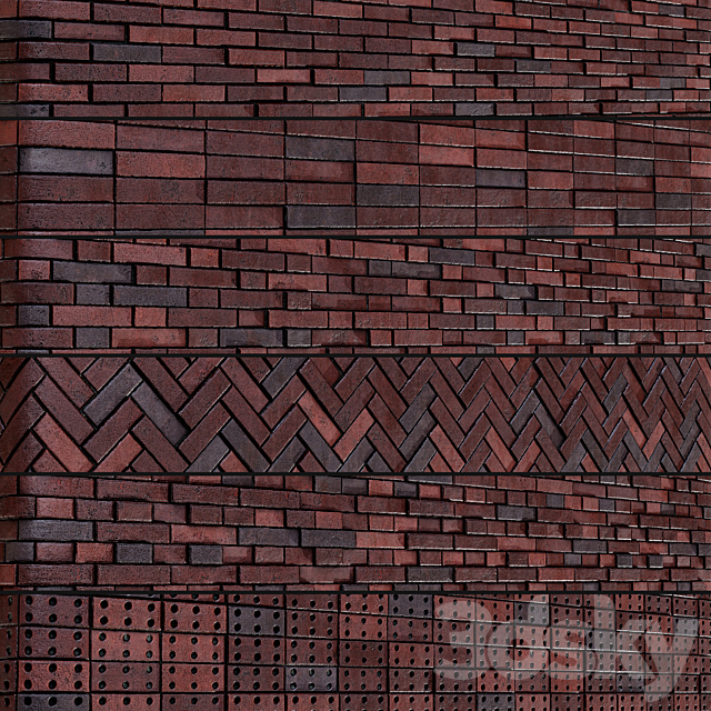 Realistic Brick PBR Material Vol10 3DS Max Model - thumbnail 2