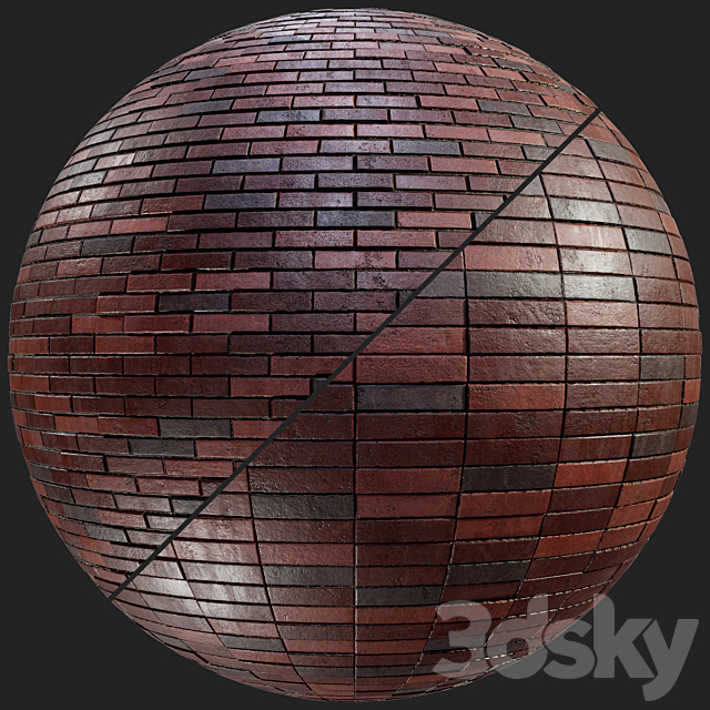 Realistic Brick PBR Material Vol10 3DS Max Model - thumbnail 3