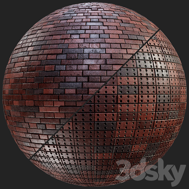 Realistic Brick PBR Material Vol10 3DS Max Model - thumbnail 5