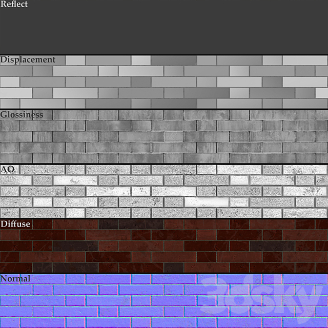 Realistic Brick PBR Material Vol10 3DS Max Model - thumbnail 6