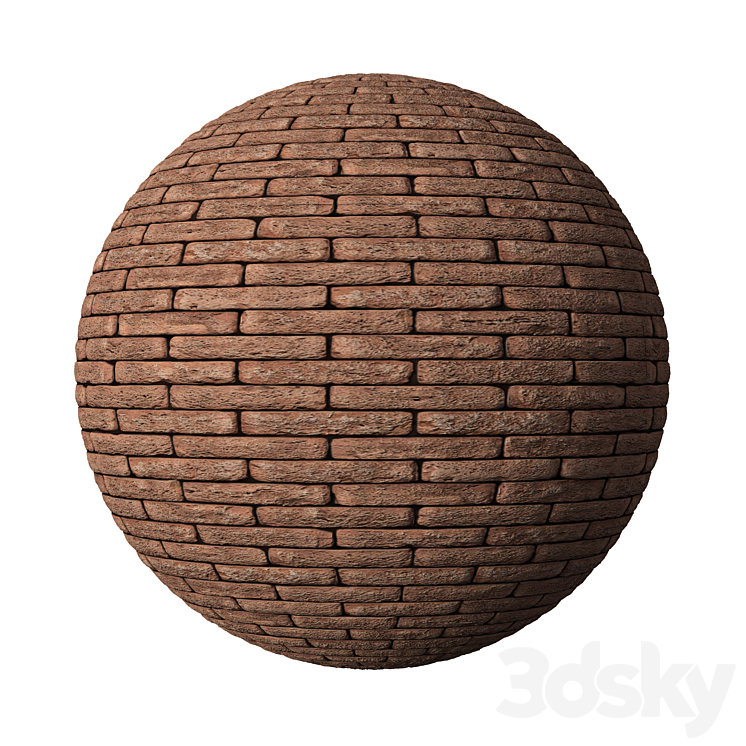 Red brick 01 3DS Max Model - thumbnail 2