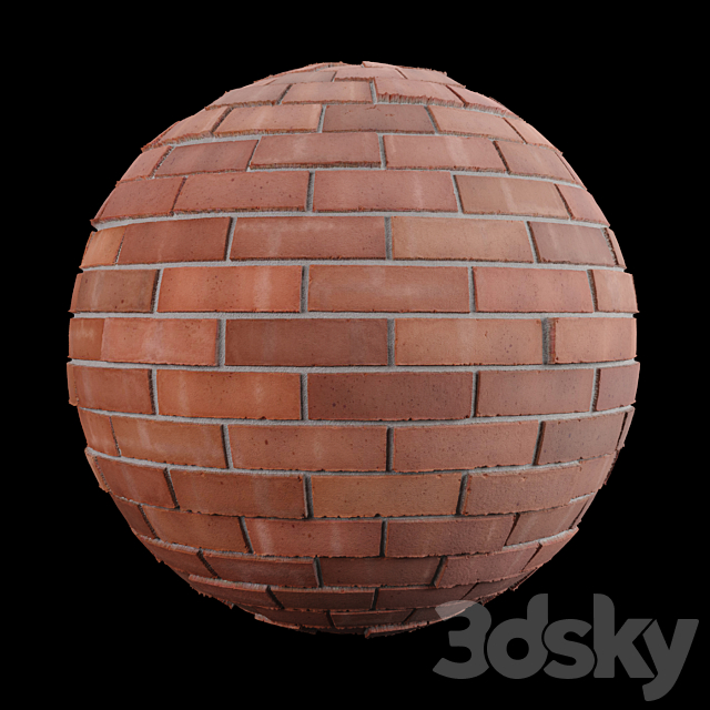 Red brick tiles 3DS Max Model - thumbnail 2